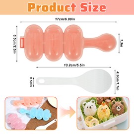 Larrel 3 Pcs Rice Ball Mold,Rice Ball Maker Mold,Onigiri Mould with a Scoop Rices Shaper Balls Easy Rices Balls Maker Shaped Kitchen Tools for Food Shaping Lunch Bento Home DIY Sushi Mould (3 Colors)