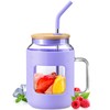 WINSA 50 oz Glass Water Bottles with Silicone Sleeve,Glass Tumbler