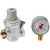 Caleffi 533241 1/2'' Tilted Reducer, Pressure Gauge, Chrome