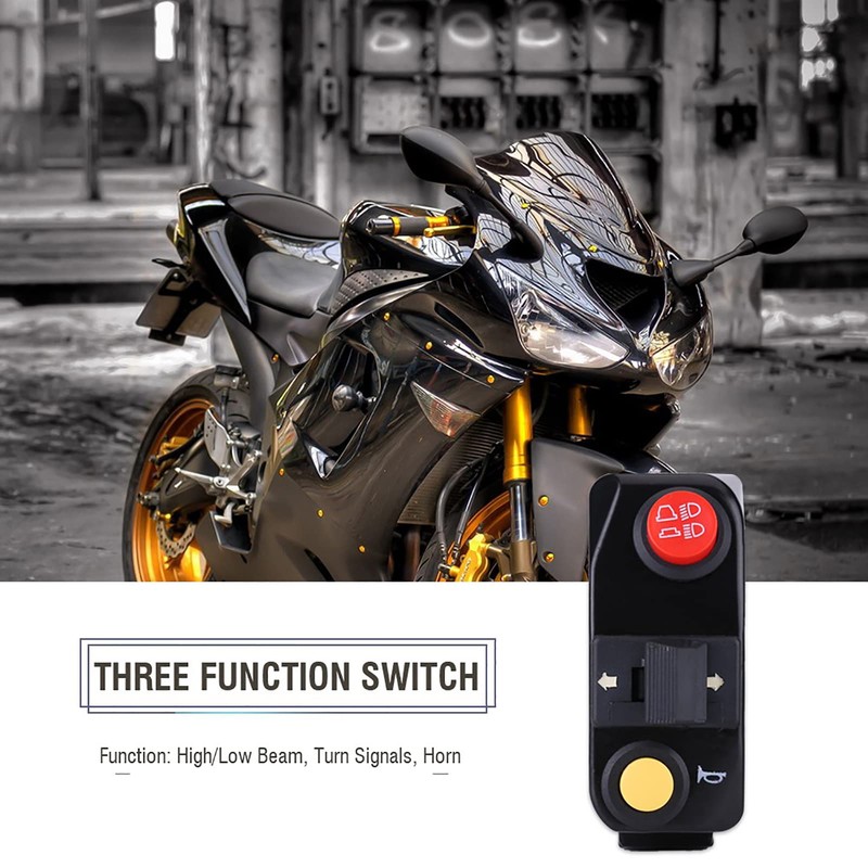 12V 22mm Motorcycle Control Switch Left Handlebar Switch Plated Switch