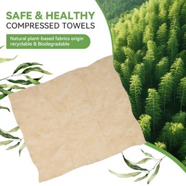 100 Compressed Towels Disposable Compressed Coin Face Towel Expandable Face Hand Cloth for Camping Traveling Home & Outdoor Activities Skin-Friendly(Nature Lovers)