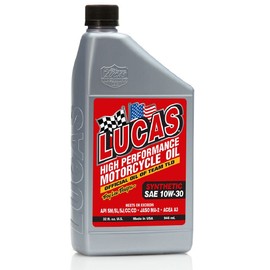 Lucas Oil 10708 High Performance Synthetic SAE 10W-30 Motorcycle Oil - 1 Quart (Pack of 6)