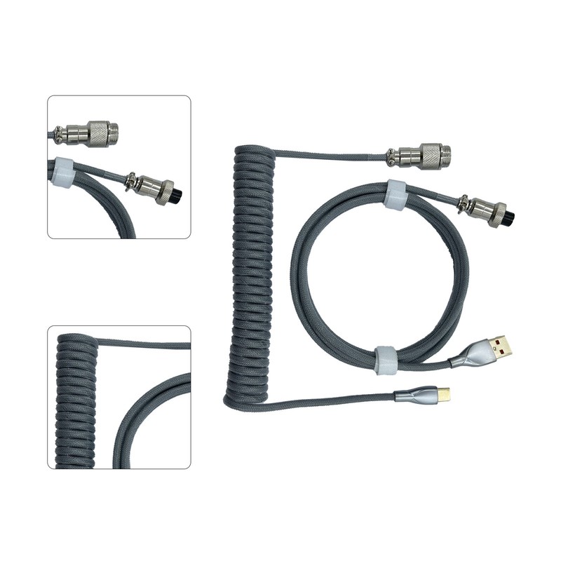 Gaming Keyboard Cable Professional Retractable Sturdy Connector Coiled Keyboard Cable