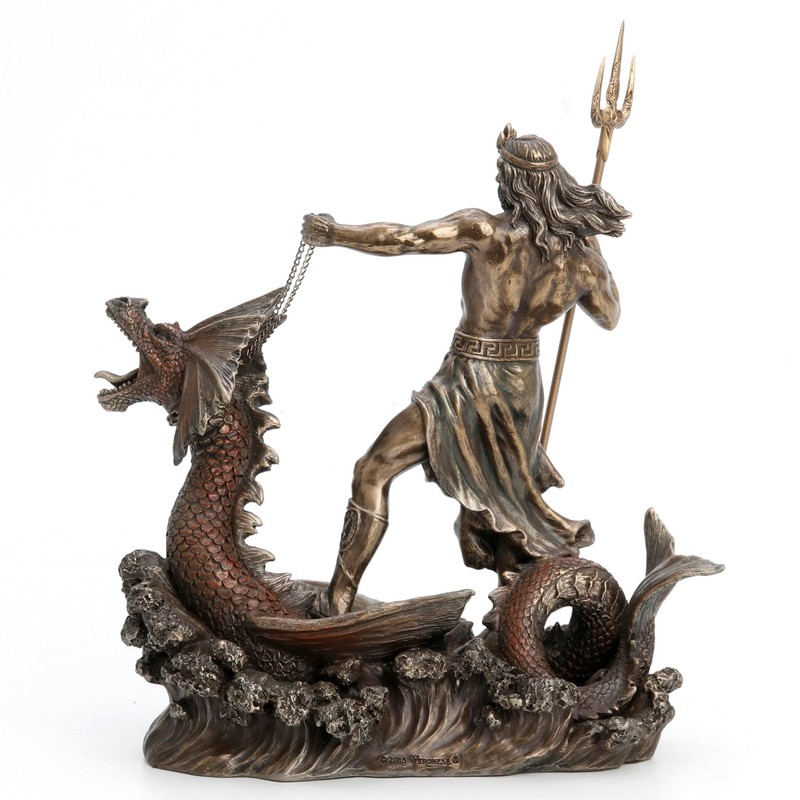 Veronese Design 9 1/4 Inch Poseidon with Trident Standing On