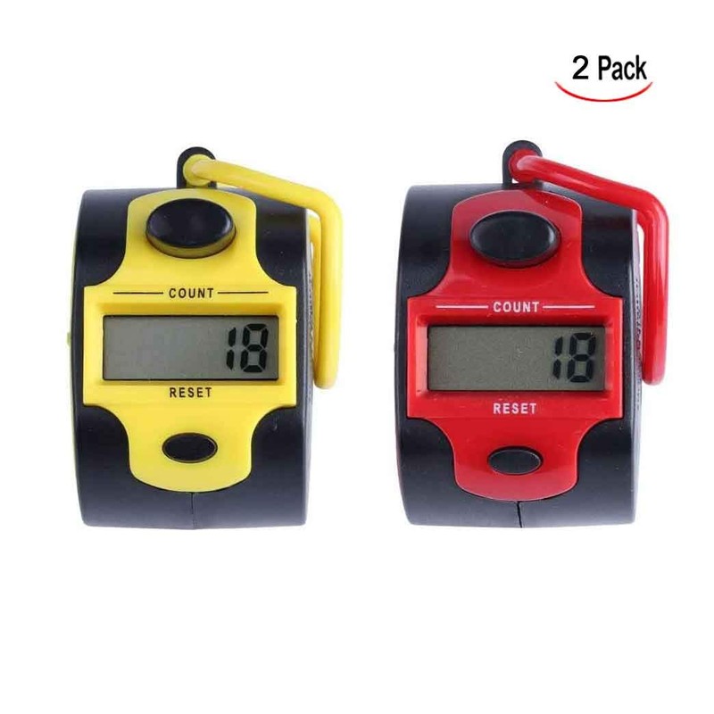 XLKJ 2 Pieces Digital Hand Counter - Electronic LED Finger