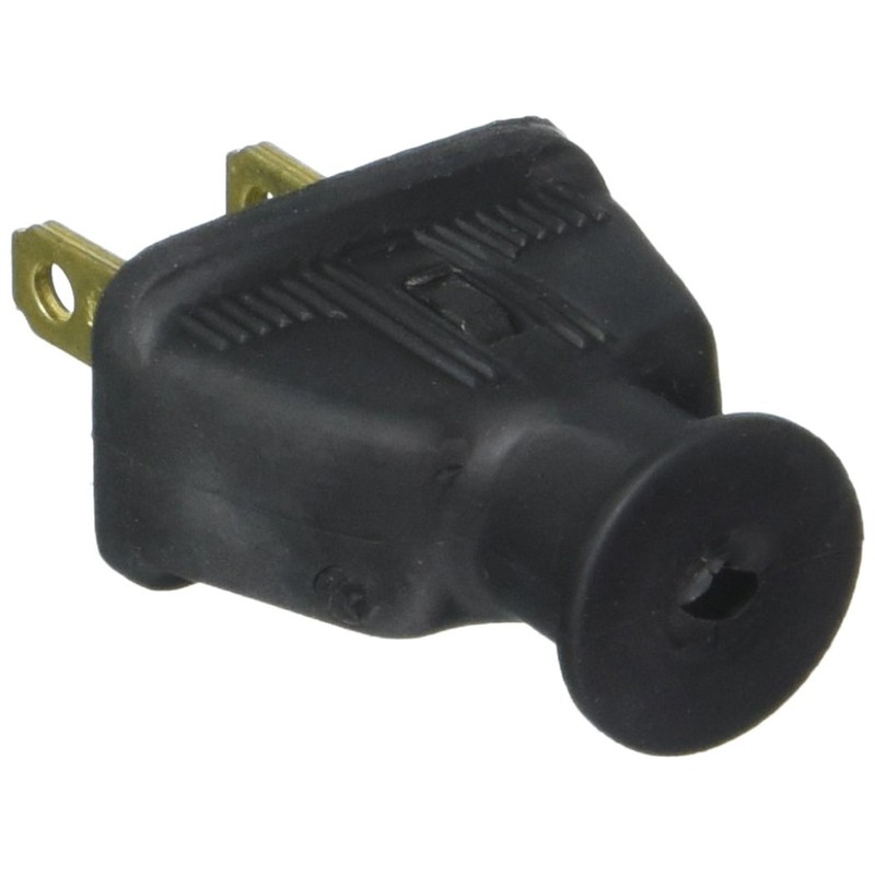 Cooper Wiring 183BKBX Non-Grounding Rubber Straight Blade Plug