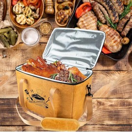 BBQ Blanket for Resting Meat,Reusable BBQ Resting Bag for Meat,Large Capacity BBQ Meat Blanket Bag,Meat Blanket with Wide Mouth for Large Brisket/Pork Shoulders/Turkeys, Gifts for Men