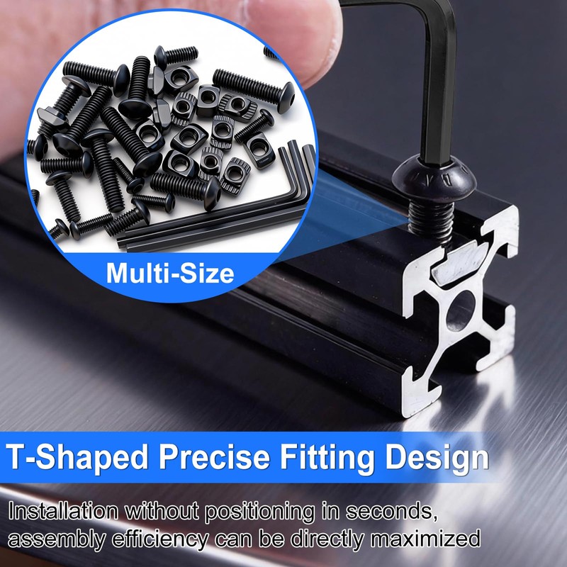 Bemaka 260PCS M3 M4 M5 T Slot Nut Screws Kit,