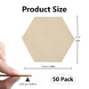 Hexagonal Natural Wood Discs, 50 Pieces, 5 cm Wooden Panel,