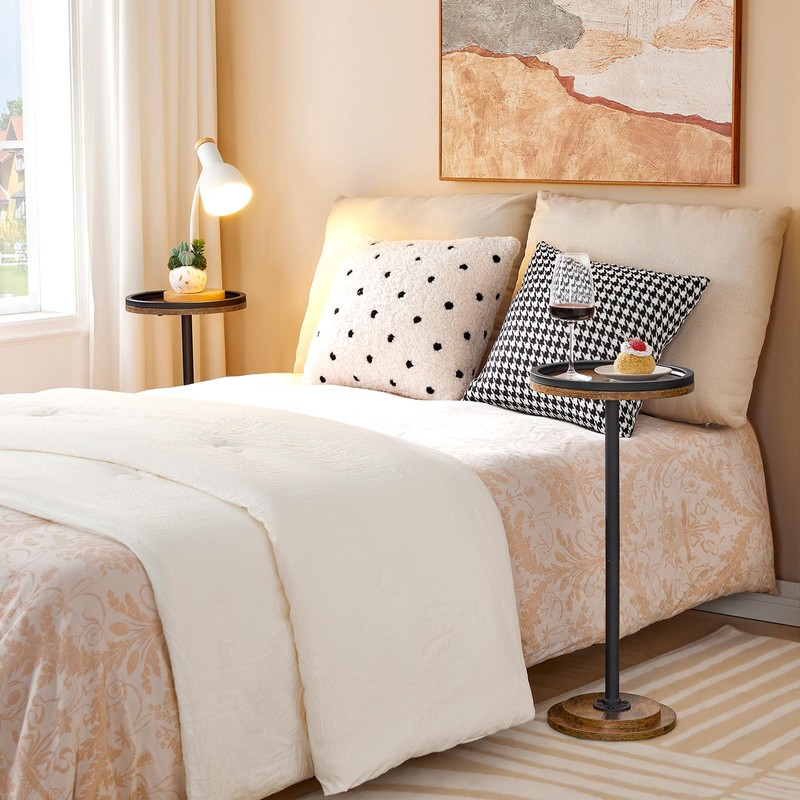 HOOBRO Small Round Side Table, Drink Table, Coffee Martini Table