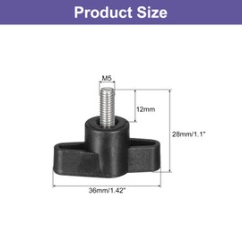 QUARKZMAN Pack of 5 Clamping Screw Knobs, M5 x 12 mm 304 Stainless Steel T-shaped Thumb Screws Handle for Quick Replacement of Hand Tightening Knob