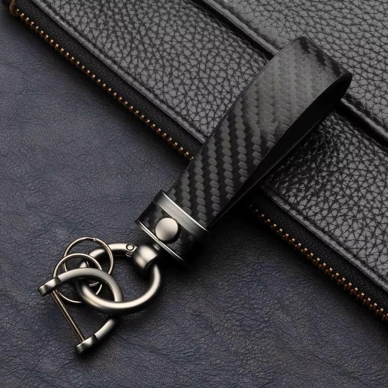 Amily, 5 Types, Carbon Style, Premium PU Leather Key Chain,
