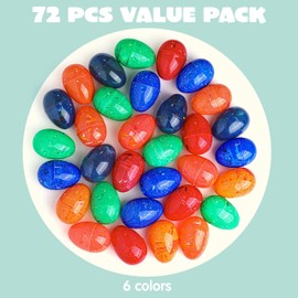 JOYIN 72 Packs 3.15” Large Iridescent Rainbow Easter Eggs Bulk Set for Easter Eggs Hunt, Easter Basket Stuffers/Fillers, Filling Treats, Party Favor, Classroom Prize Supplies