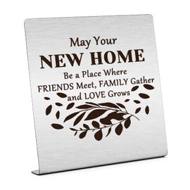 Housewarming Gift for Women Men House Warming Desk Decorations New House Gift for Couples Desk Sign for Home Office Table New Home Owners Gifts Christmas Birthday Gifts for Friends