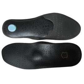 Bellcon Plantillas de cuero para hombres, plantillas ortopédicas para pies planos, fascitis plantar, suelas delgadas de zapatos semirrígidas para soporte de arco, cojín de zapatos para aliviar el dolor de la almohadilla metatarsiana, para hombre 10.5-11 