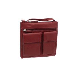 VISCONTI Leather Handbag Style 18608A - Red