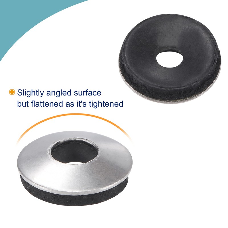 sourcing map Bonded Sealing Washers 12x4.2x2.8mm Stainless Steel EPDM Rubber