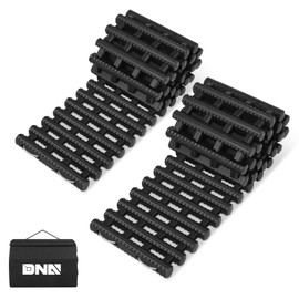 DNA MOTORING 48‘’ Portable Recovery Traction Tracks Mat, Load 7 Ton Car Non-Slip Mat, Off-Road Emergency Aid Devices For Snow, Ice, Mud, Sand, 2PC, w/Bag, Black