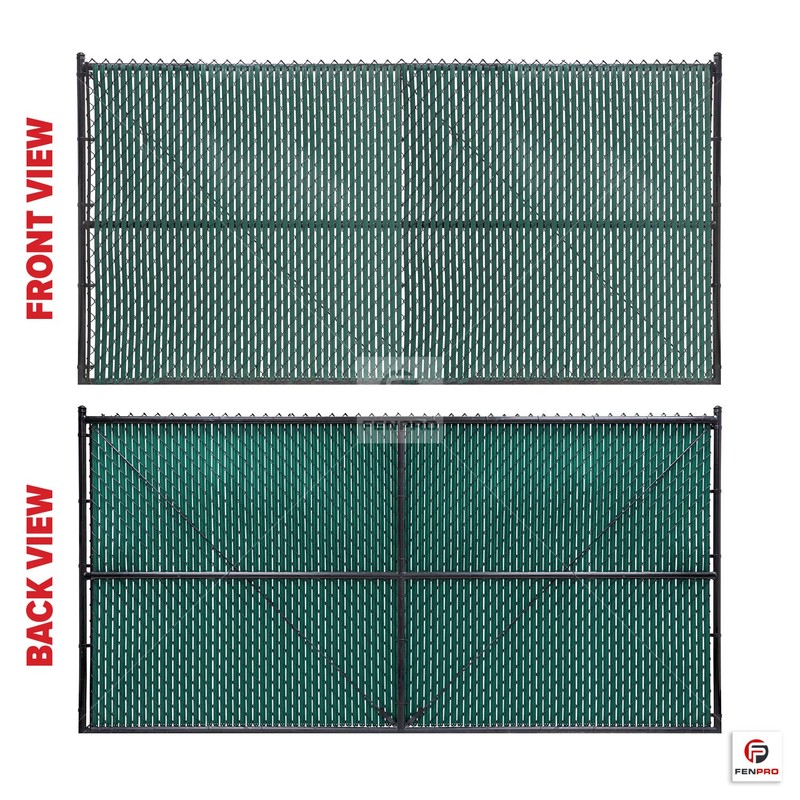 Chain-Link Fence Blade Slats with Bottom Lock (4-ft, Green)