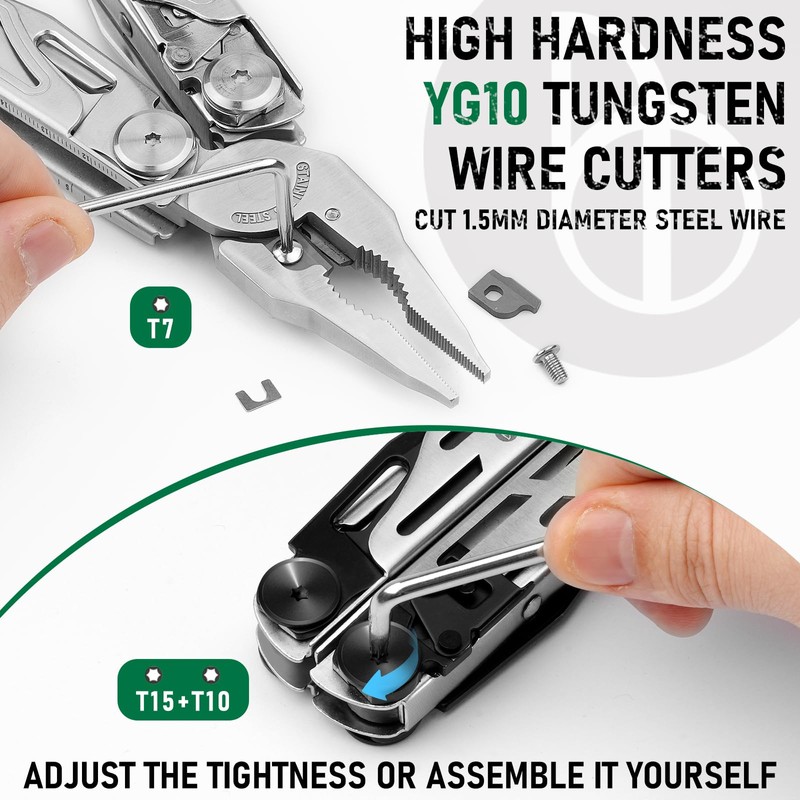 BIBURY Multitool Pliers Spare Parts Kit, Replaceable Wire Cutter, Screwdriver