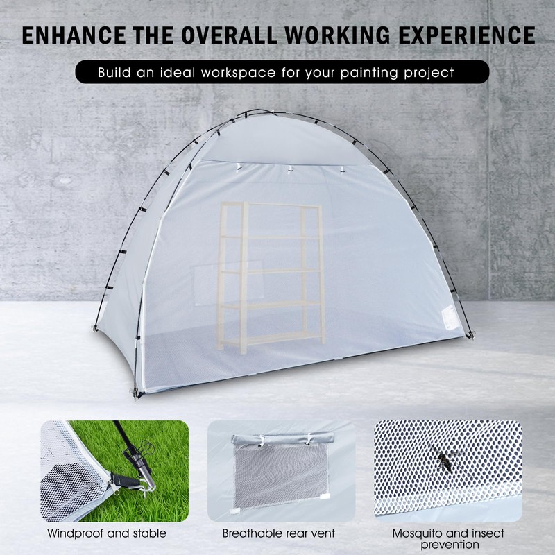 Portable Paint Booth Tent, Siebwin Extra Large 10x6x6.5ft Spray Paint