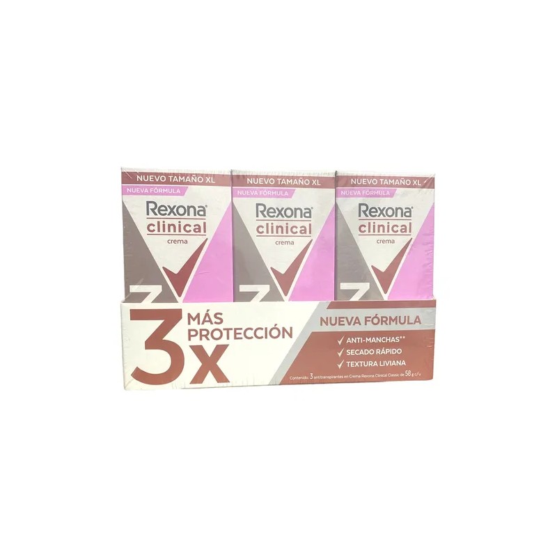 Antitranspirante Rexona Woman Clinical Classic 3pz De 58g