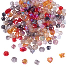 BEEFLYING 180 Pieces Glass Beads for Jewellery Making, AB Color Crystal Beads, Assorted Glass Beads, Rondelle Jewellery Beads, Bulk for DIY Bracelets, Necklaces, Earrings