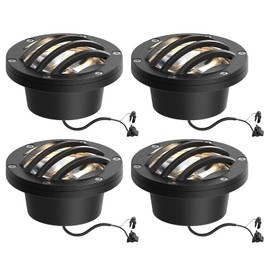 GOODSMANN Landscape Lights 4PK Low Voltage Well Lights 4 Watt 200 Lumen LED Landscape Lighting 2800K Warm White Metal In-Ground Light with Cable Connectors
