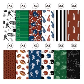 24 Sheet Football Scrapbook Paper 12" x 12" Sports Football Pattern Paper Sports Scrapbook Paper Football Field Scrapbook Paper Double-Sided Sport Decorative Craft Paper Football Scrapbook Supplies