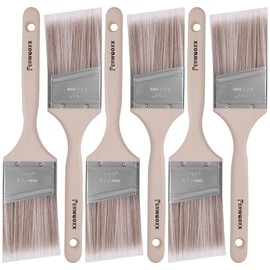 Paint Brush, 2.5IN Stain Brushes for Painting Walls and Fence Staining, Wooden Handle Masonry Paintbrush(6 Packs)