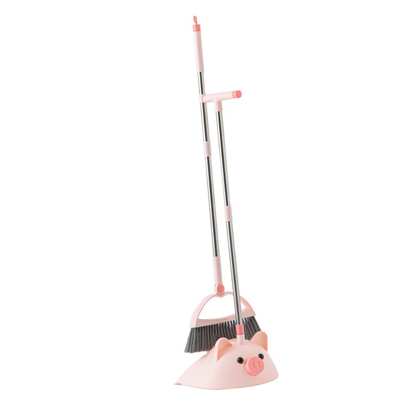 Broom Dustpan Set Upright Standing Combo Household Cute Non Stick