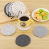 BTYMS 16Pcs Grey & Linen Woven Drink Coasters Set with