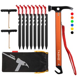 TAGVO Camping Hammer, Multifunctional Outdoor Camping Mallet Aluminium Tent Hammer with Tent Stake Remover