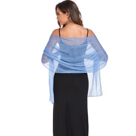 SURVODJA Women Shawls and Wraps for Evening Dress Lightweight Scarf Wedding Guest Shawl Wrap Bridesmaid Scarves(Dusty Blue,79''×18'’)