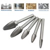 5pcs Carbide Burrs Single Cut Rotary File with 6mm/0.24in Shank