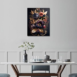 TISHIRON Flowers Paint by Numbers for Adults Butterfly Paint Kits for Adults with Brushes Painting by Numbers on Canvas Acrylic Pigment Art Crafts for Home 16"x20"(Frameless)