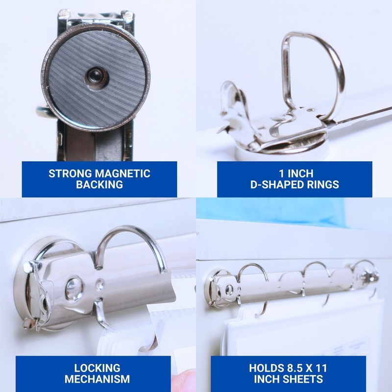 Magnético 3 Ring Binder Mecanismo para colgar 8.5 x 11