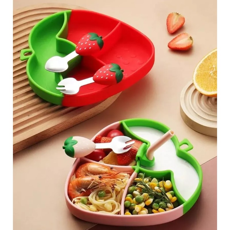Ruliswong Kit Para Comida Bebe Silicona Cubiertos Set 5pcs