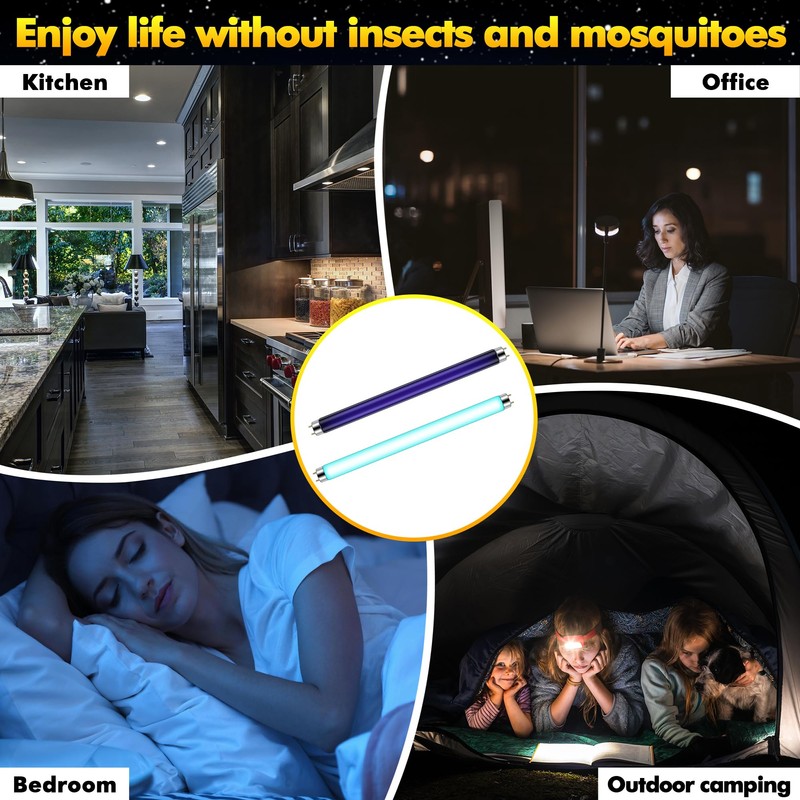 Qualirey 8 Pcs T8 Bug Zapper Replacement Bulbs, 10w Bug