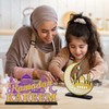 Wiooffen 4Pcs Ramadan Mubarak Table Centerpiece Decorations Eid Mubarak Wooden