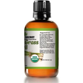 USDA Certified Organic Lemongrass Essential Oil (100% Pure & Natural - UNDILUTED) 1oz Amber Glass Bottle Healthcare Healthy