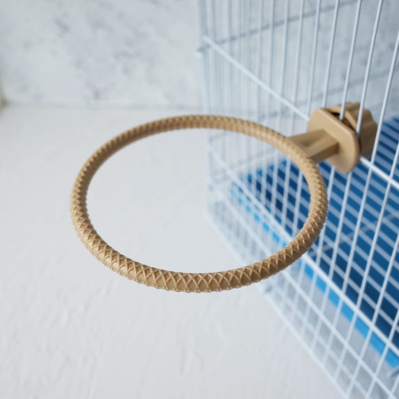 FOIBURELY 2 Ring Plastic Stand Perches Holders Canary Finch Budgie