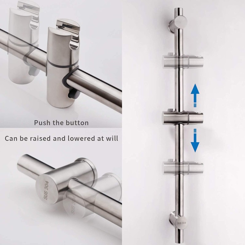 BANGPU 24 Inch Shower Slide Bar, Adjustable Shower Bar For