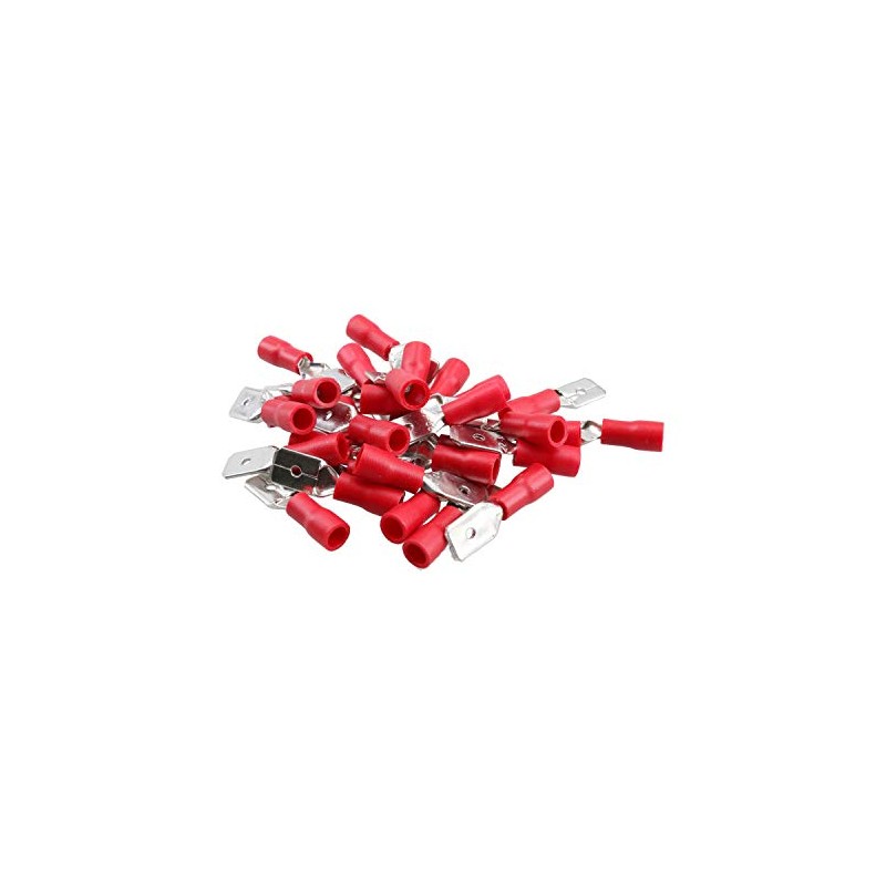 3mm Male Red Electrical Cable Wire Spade Terminals Crimps Connectors