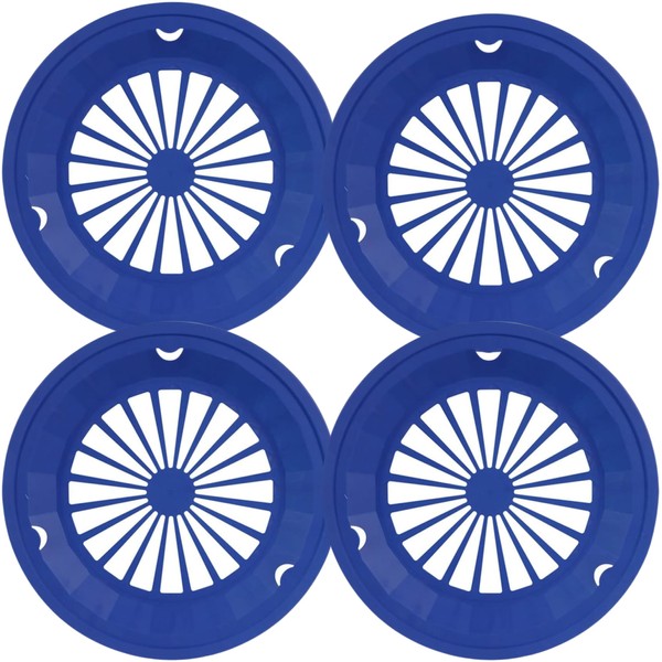 Cooking Concepts Sturdy Vented Paper Plate Holder - 4 Pack (Dark Blue)