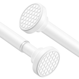 AIZESI Tension Rods for Windows 28 to 48 Inch, 1pcs 1 Inch Diameter Tension Curtain Rod White Adjustable Non-Drilling, Anti-Slip, Anti-Rust Spring Loaded Curtain Rods Small Shower Curtain Rod