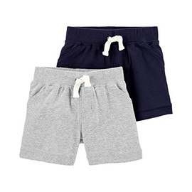 Carter's Baby Boys' 2-Pack Shorts (18 Months, Navy/Heather)