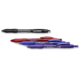 Paper Mate Profile Pen Ballpoint, Retractable Ball Point Pen Assorted Translucent Barrels Bold-1.4mm, 4-Carded, Assorted Inks (89473)
