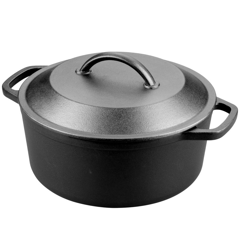 VORRINGARD Pre-Seasoned Cast Iron Dutch Oven with Lid, Round and