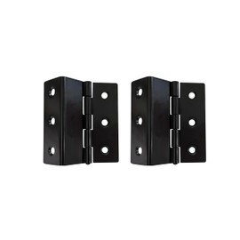 QCAA Heavy Duty 3 Fold Retro Chest Hinge, Half Surface for Chest, Cabinet, Furniture, 3" x 1.8mm, Matte Black, Made in Taiwan, 2 Pack